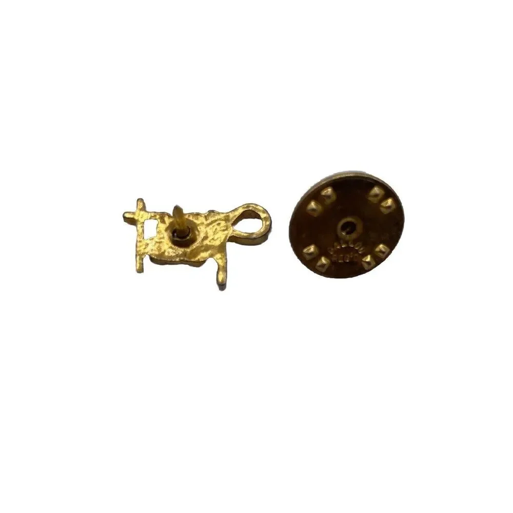 Vintage Ballou Reg'd Christ First Gold Tone Lapel Pin Religious Christian‎ Cross